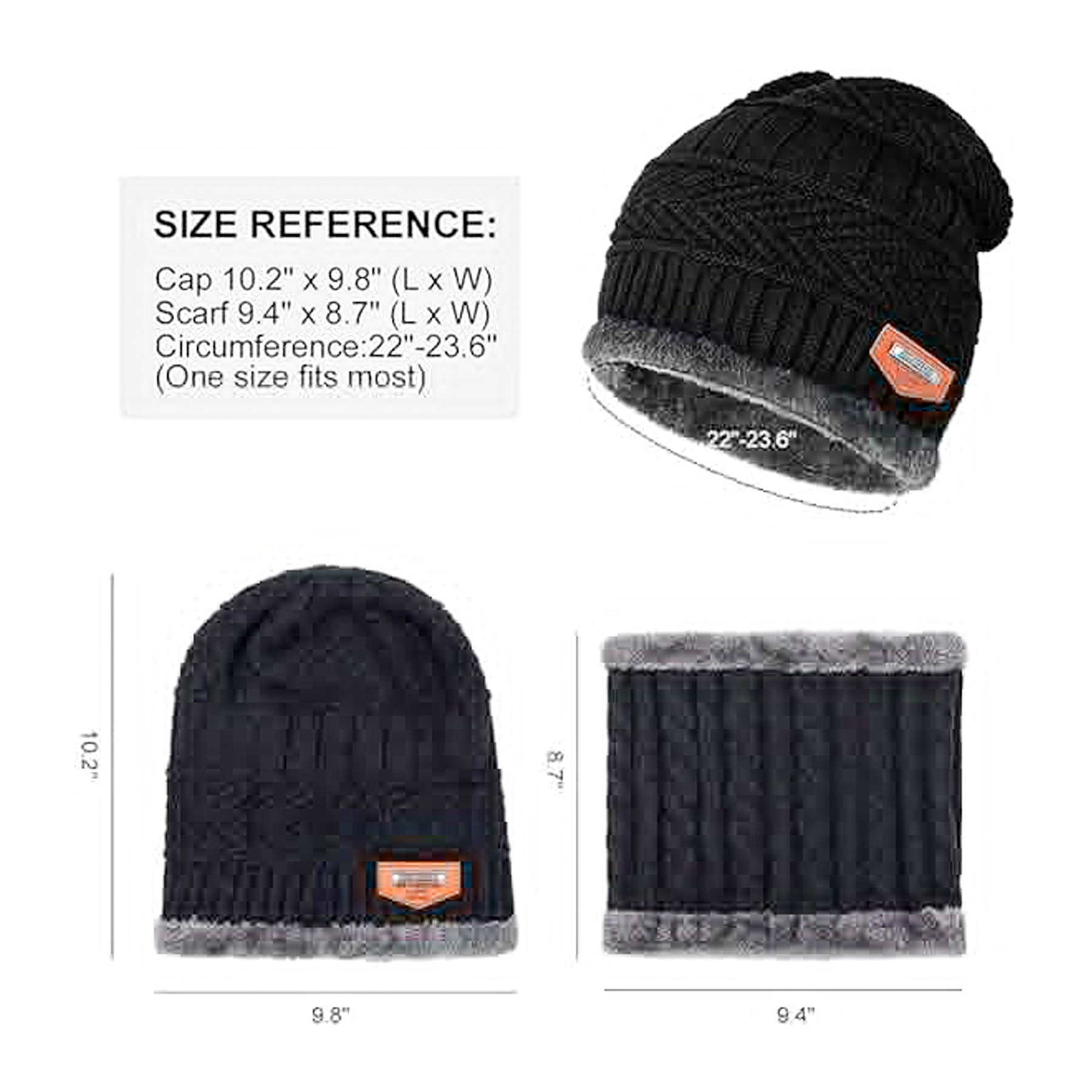 Warm Winter Beanie Hat & Scarf Set 7