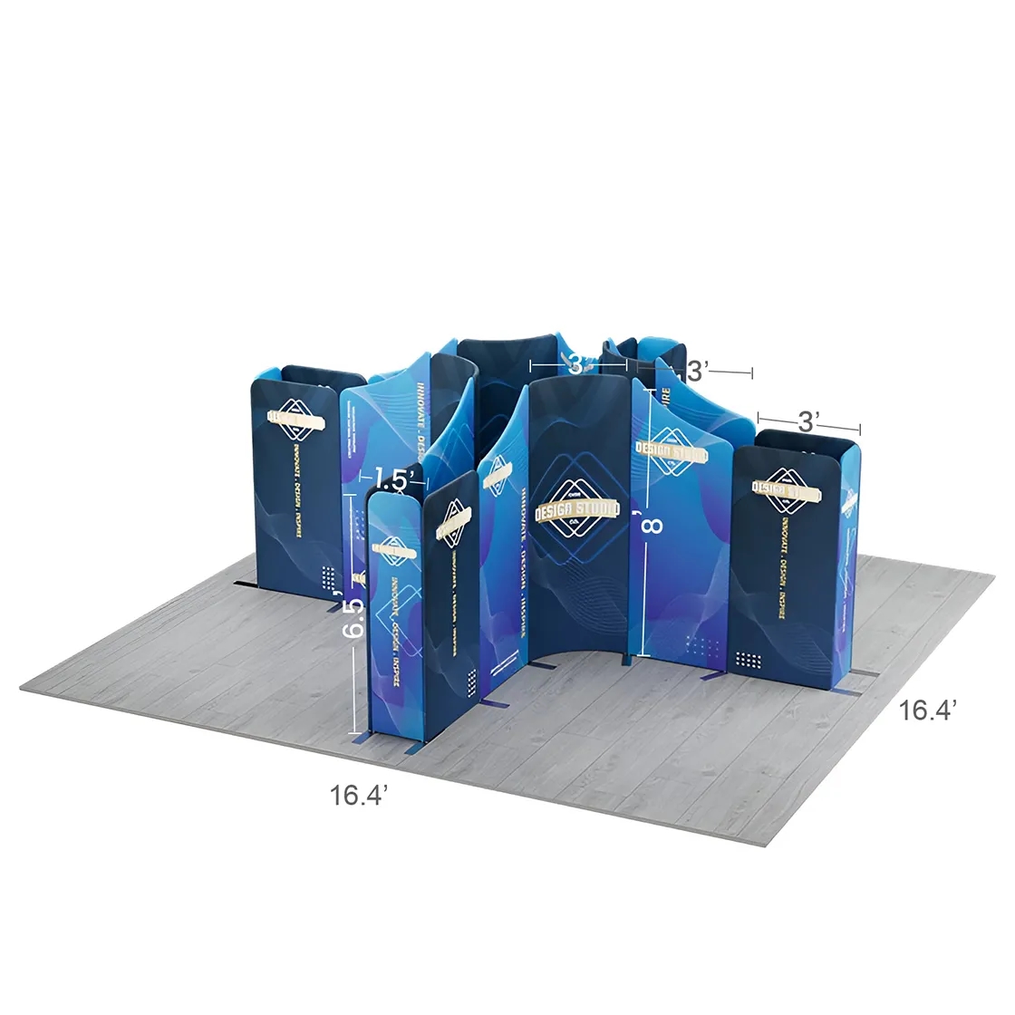 16.4x16.4ft Magnetic Modular Fabric Displays - Island Shape 18