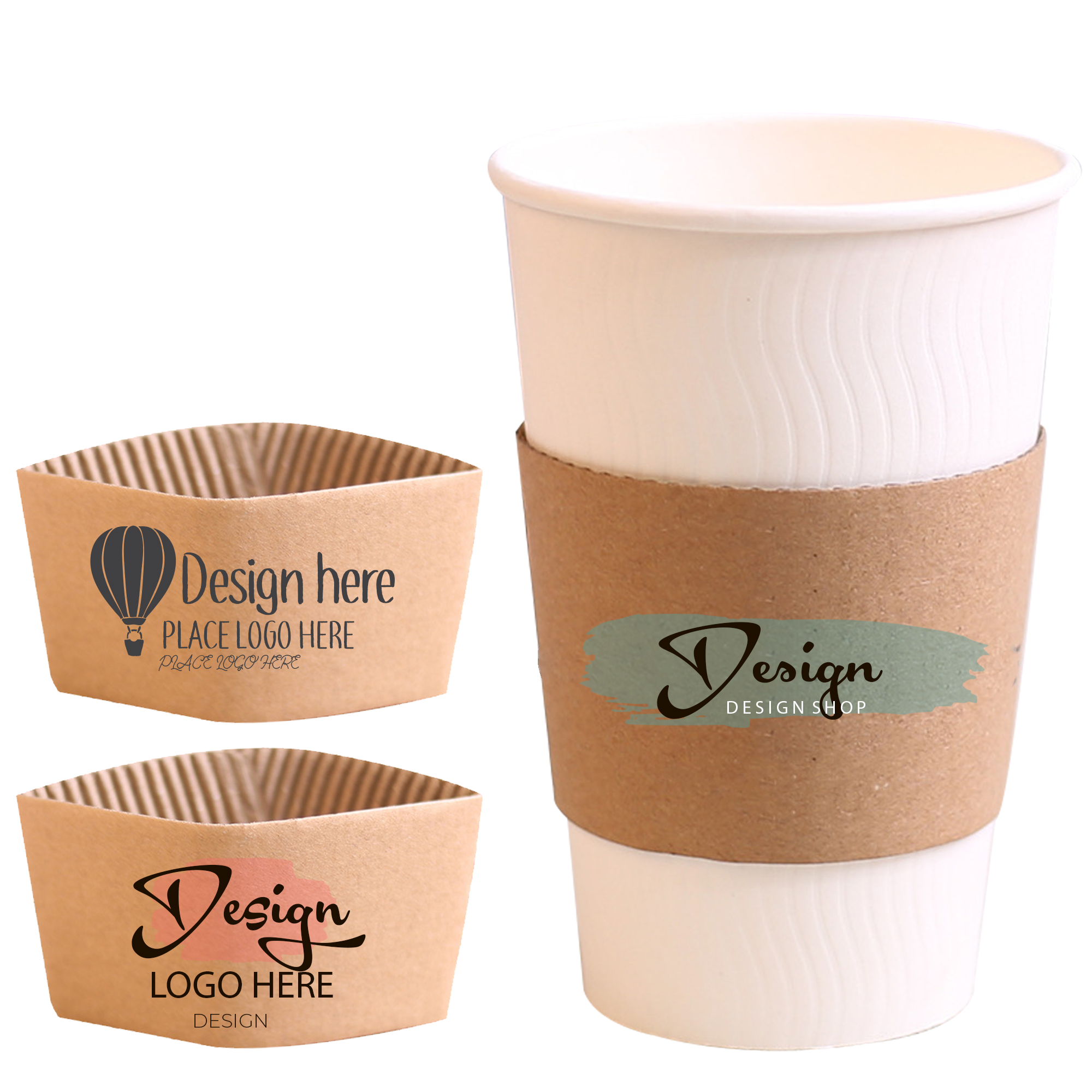 Coffee Cup Sleeves Disposable Paper Hot Cold 5