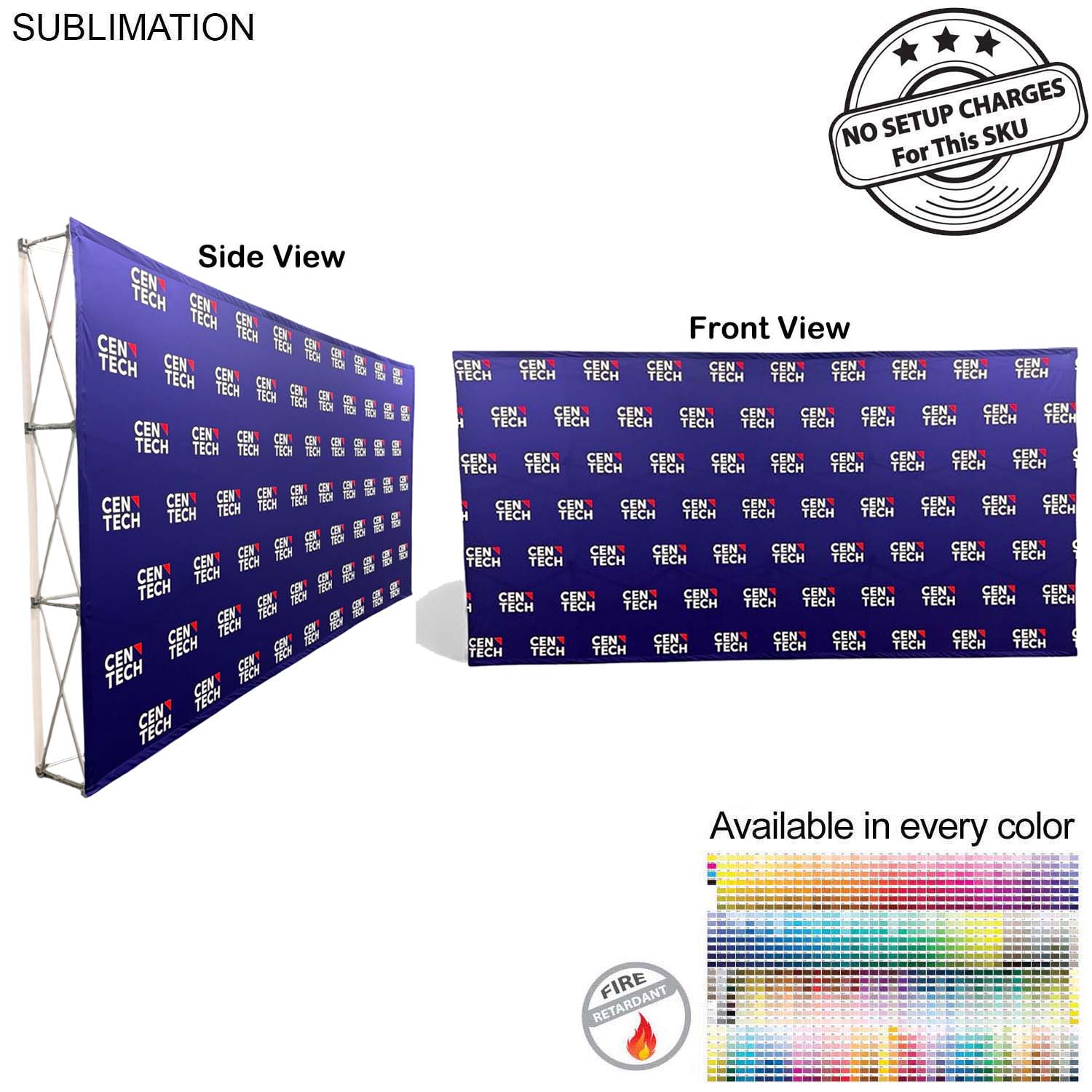 15' Straight Wall Full Height Tension Fabric Pop-up Display Kit, NO SETUP CHARGE