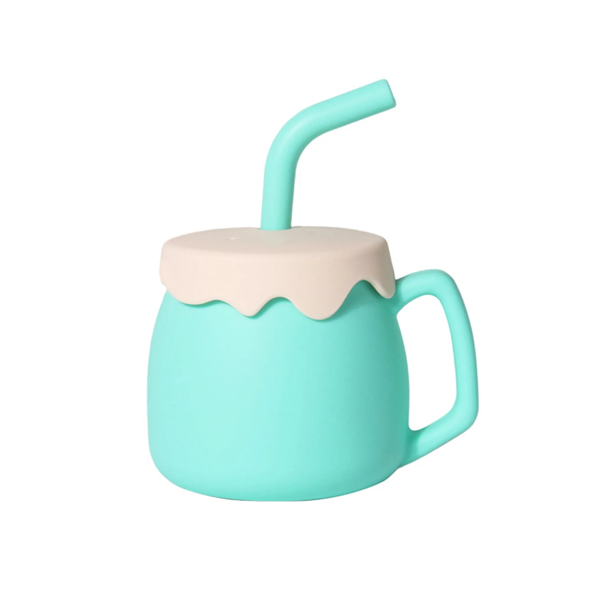 Food Grade Baby Silicone Straw Cup MOQ 20pcs 7