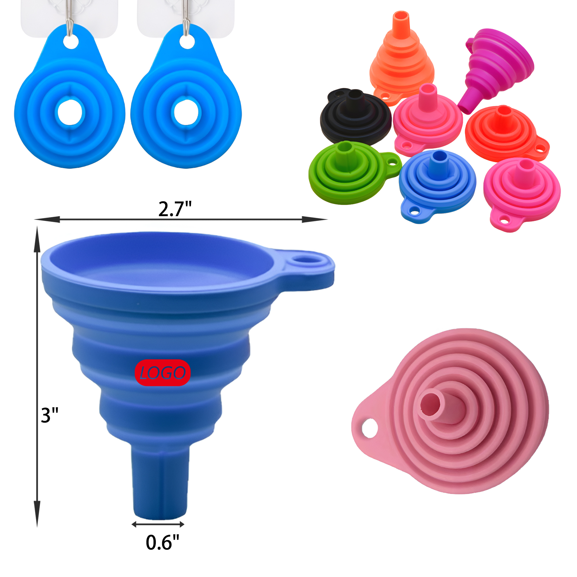 MOQ 50 PCS Durable Folding Silicone Funnel 4