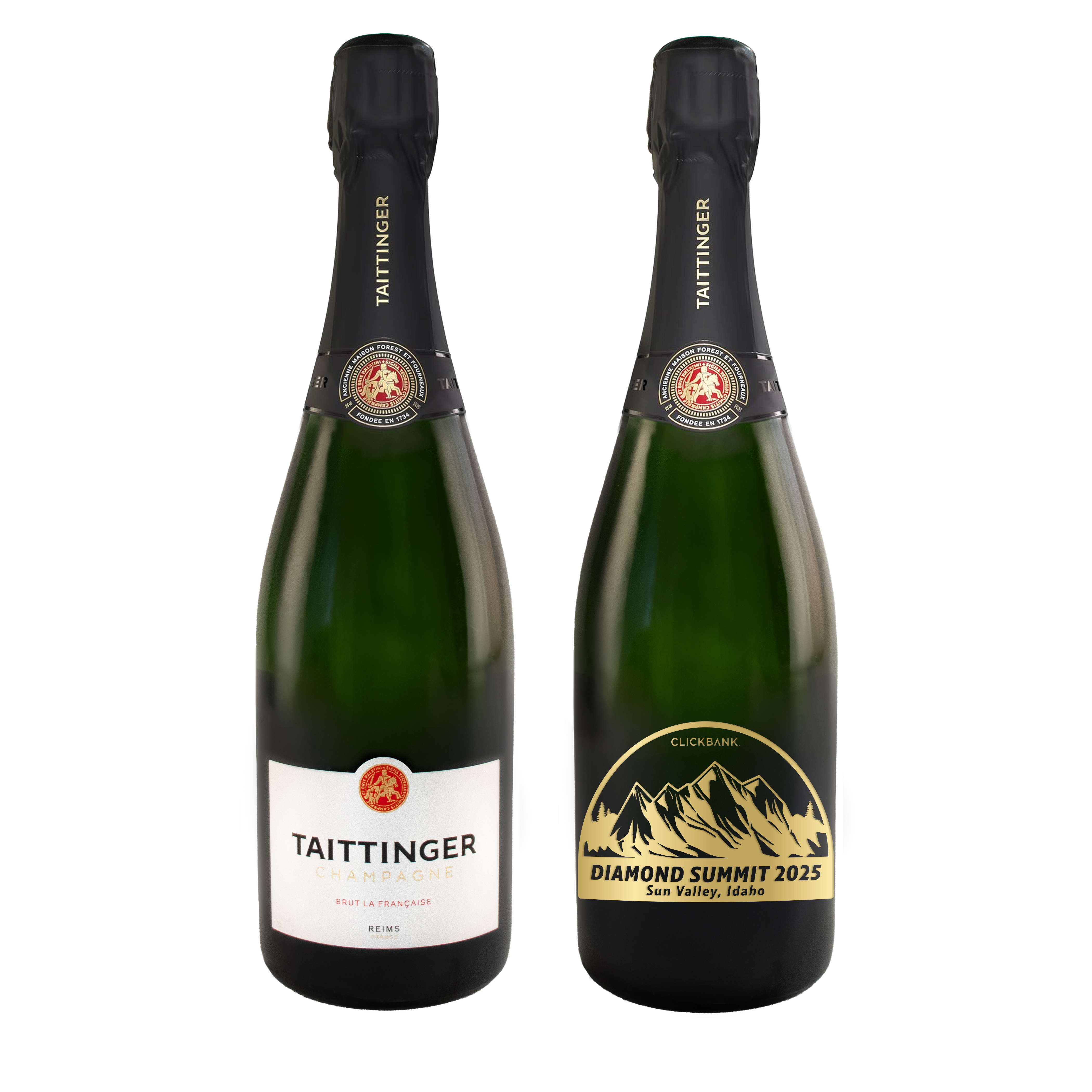 Etched Taittinger Brut La Française Champagne Bottle 8