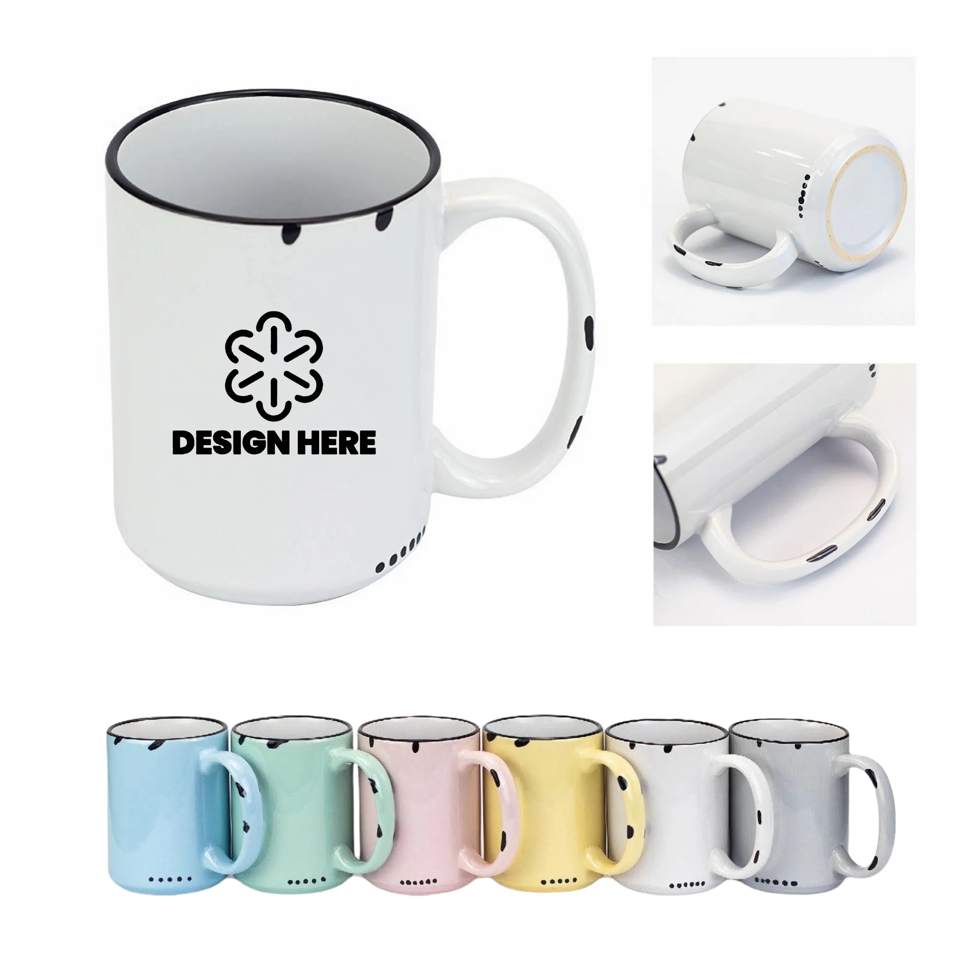 15 Oz Ceramic Coffee Mug Candy Color 6