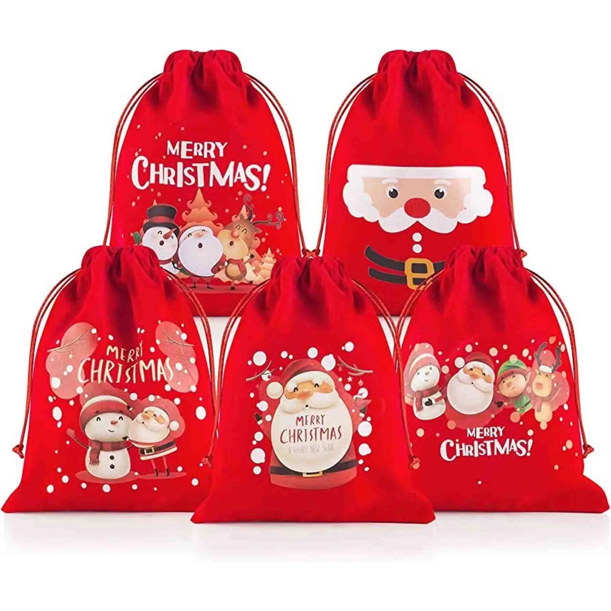 Christmas Drawstring Gift Bags with Tags 6