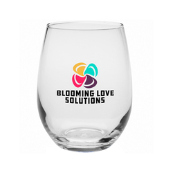 9 oz. Tulip Stemless Wine Glass (Full Color Imprint)