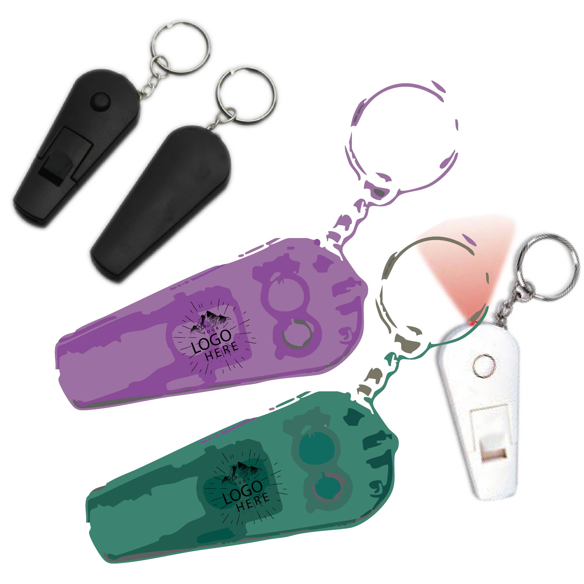 Whistle Light Key Tag