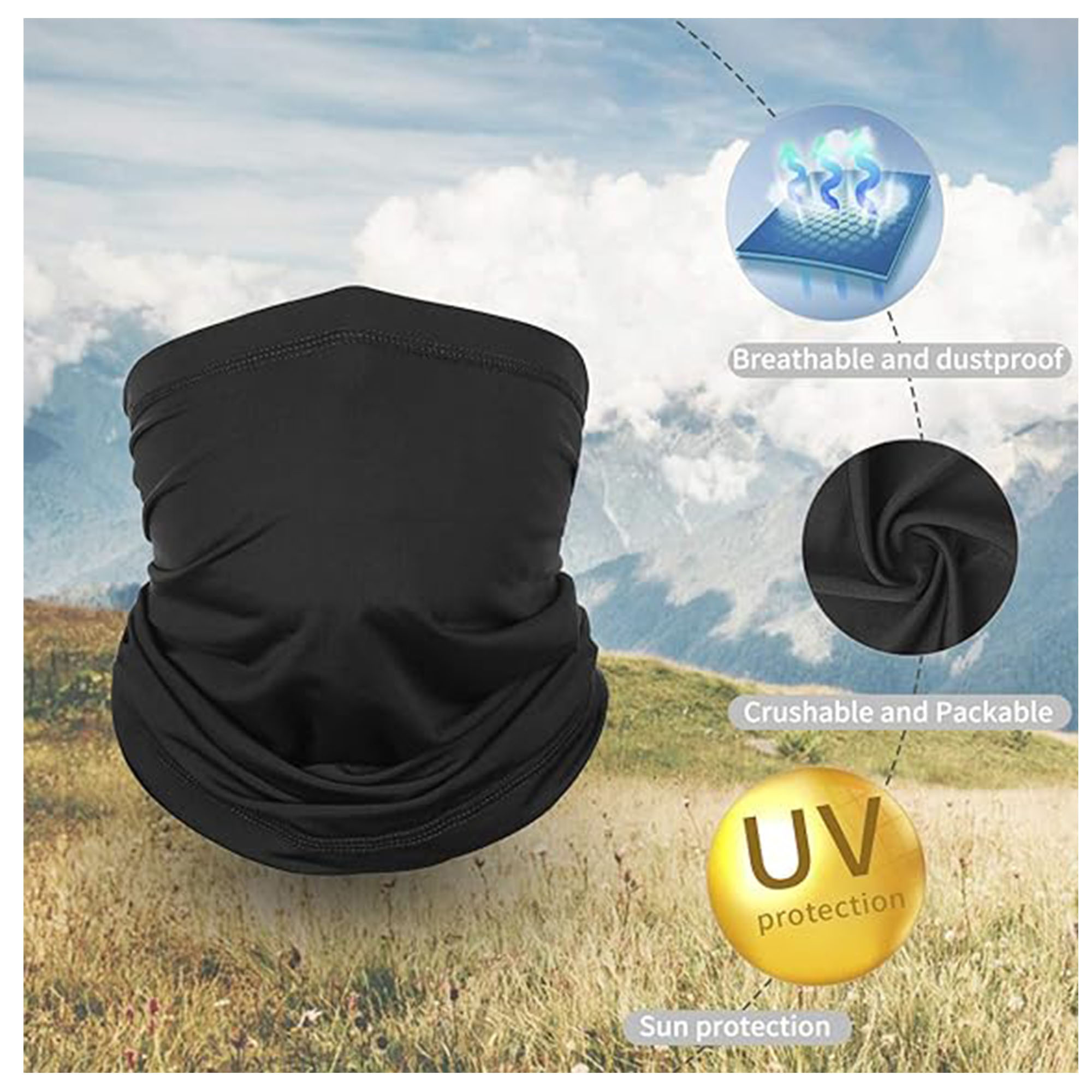 UV-Resistant Cooling Face Cover and Neck Gaiter Scarf 11