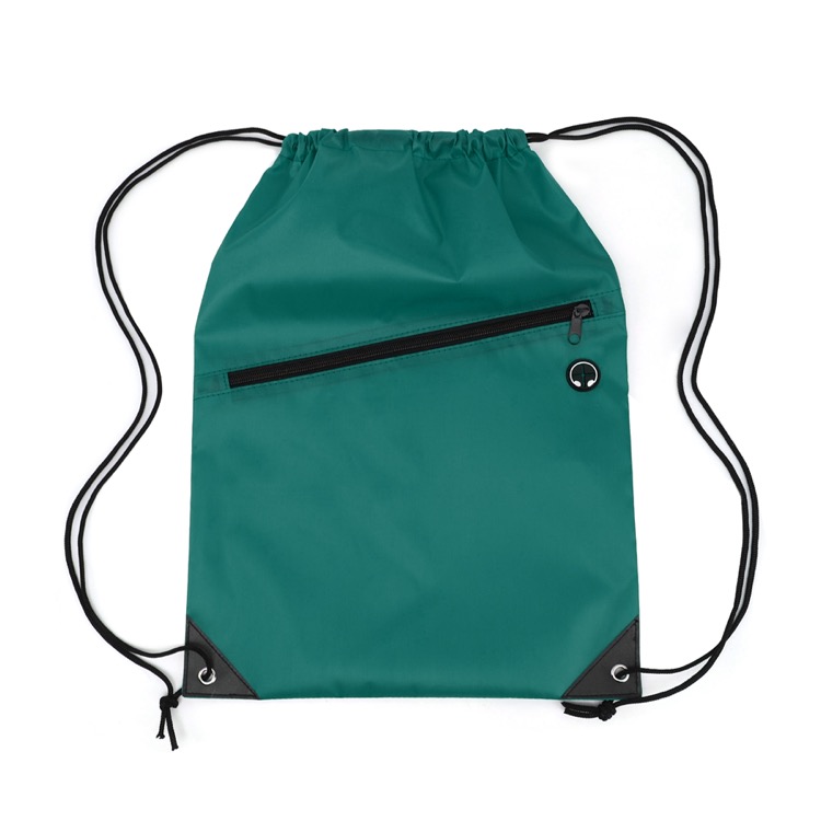 Drawstring Backpack with Front Zipper Pocket 115