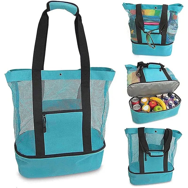 Beach Mesh Tote Bag With Cooler