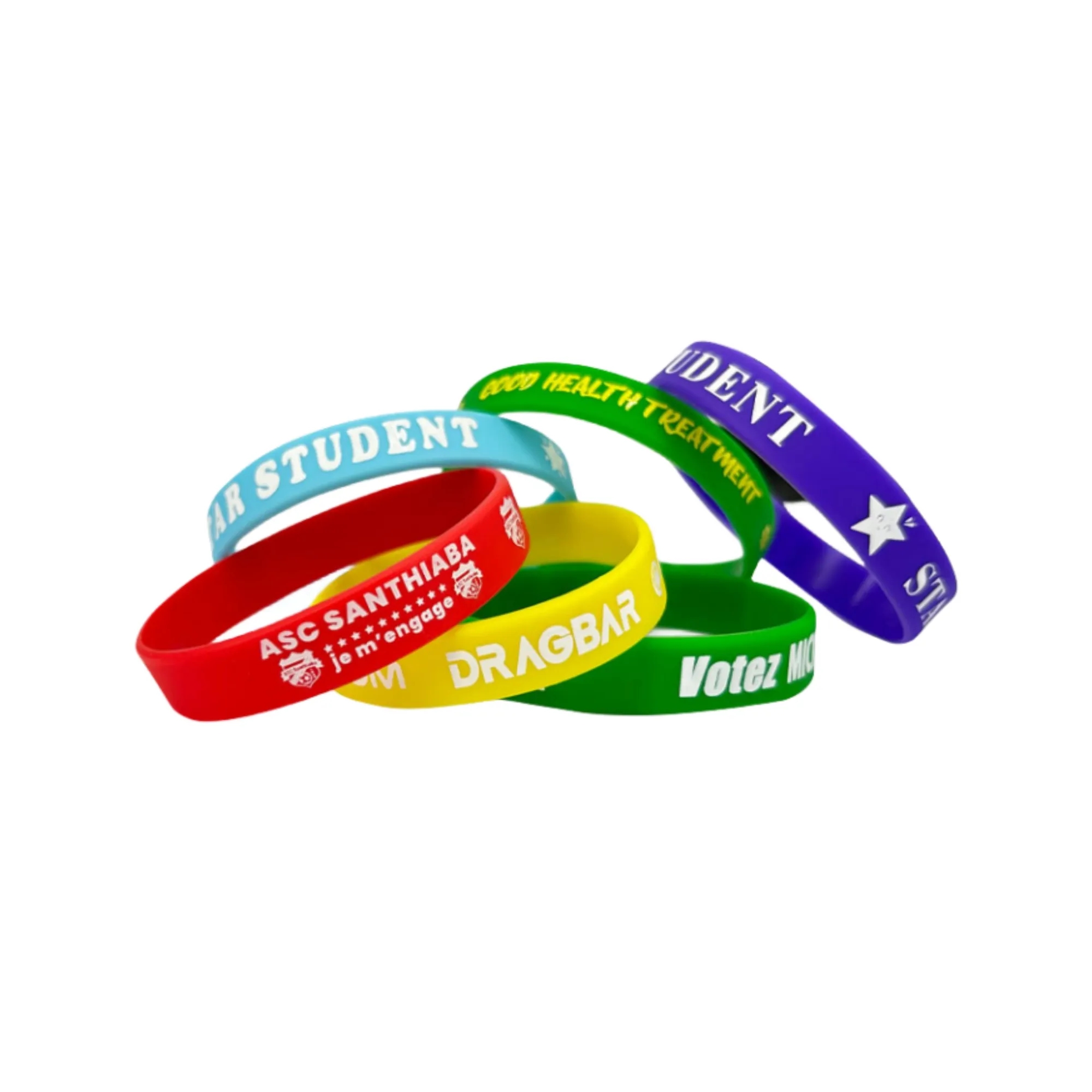 Custom Colorful Silicone Stretch Unisex Wristbands