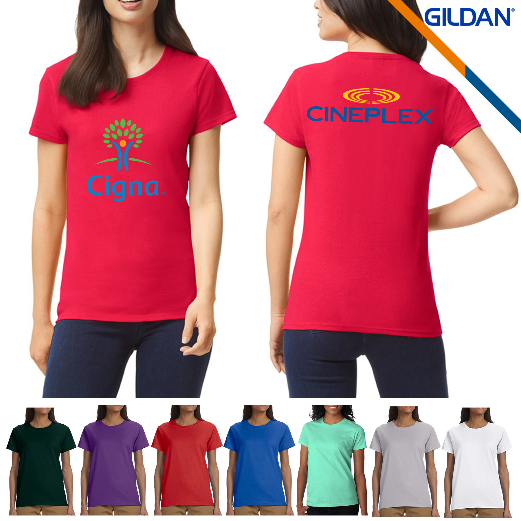 Gildan® 6.1 oz 100% Cotton Preshrunk Ladies T-shirts
