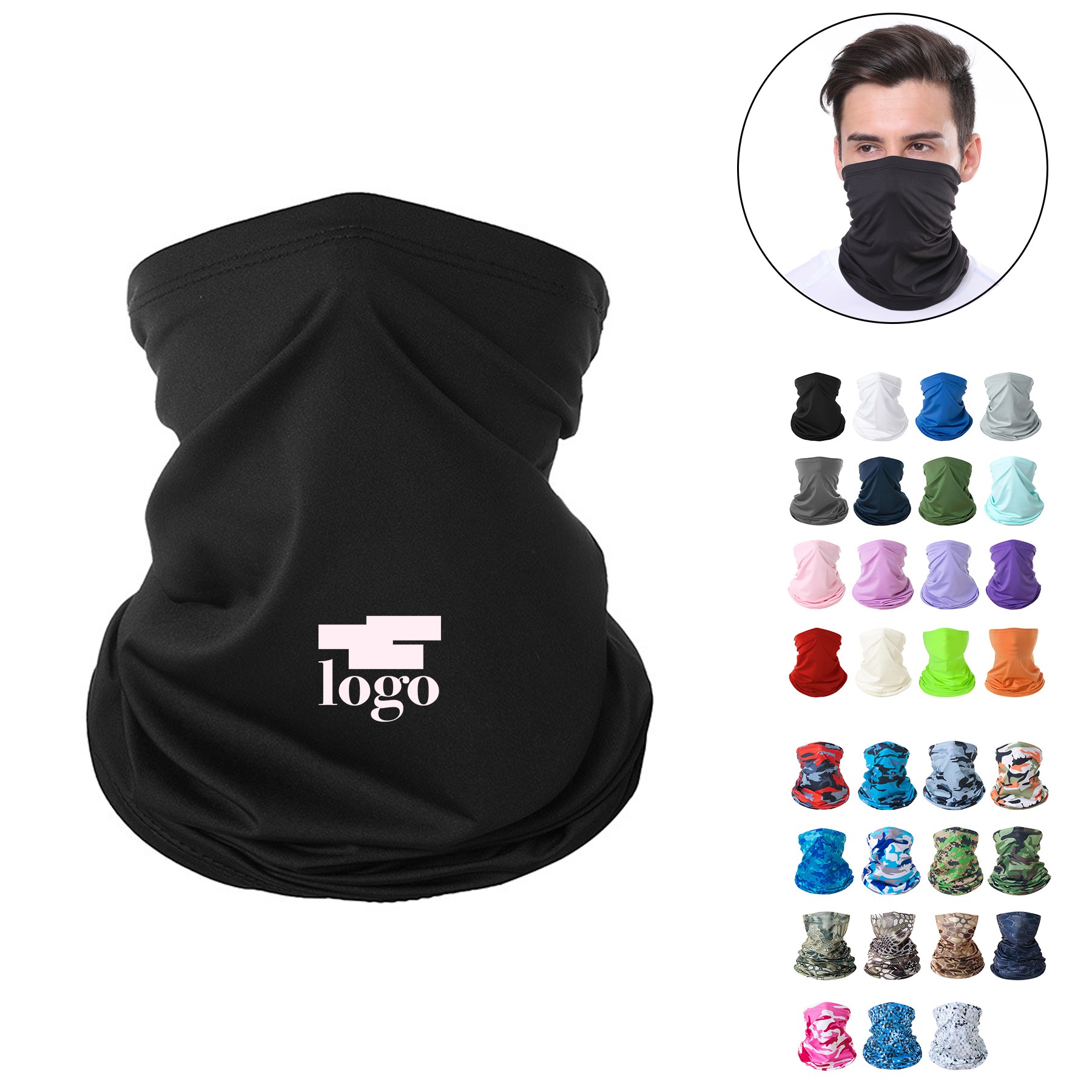 Custom summer sunscreen neck gaiter