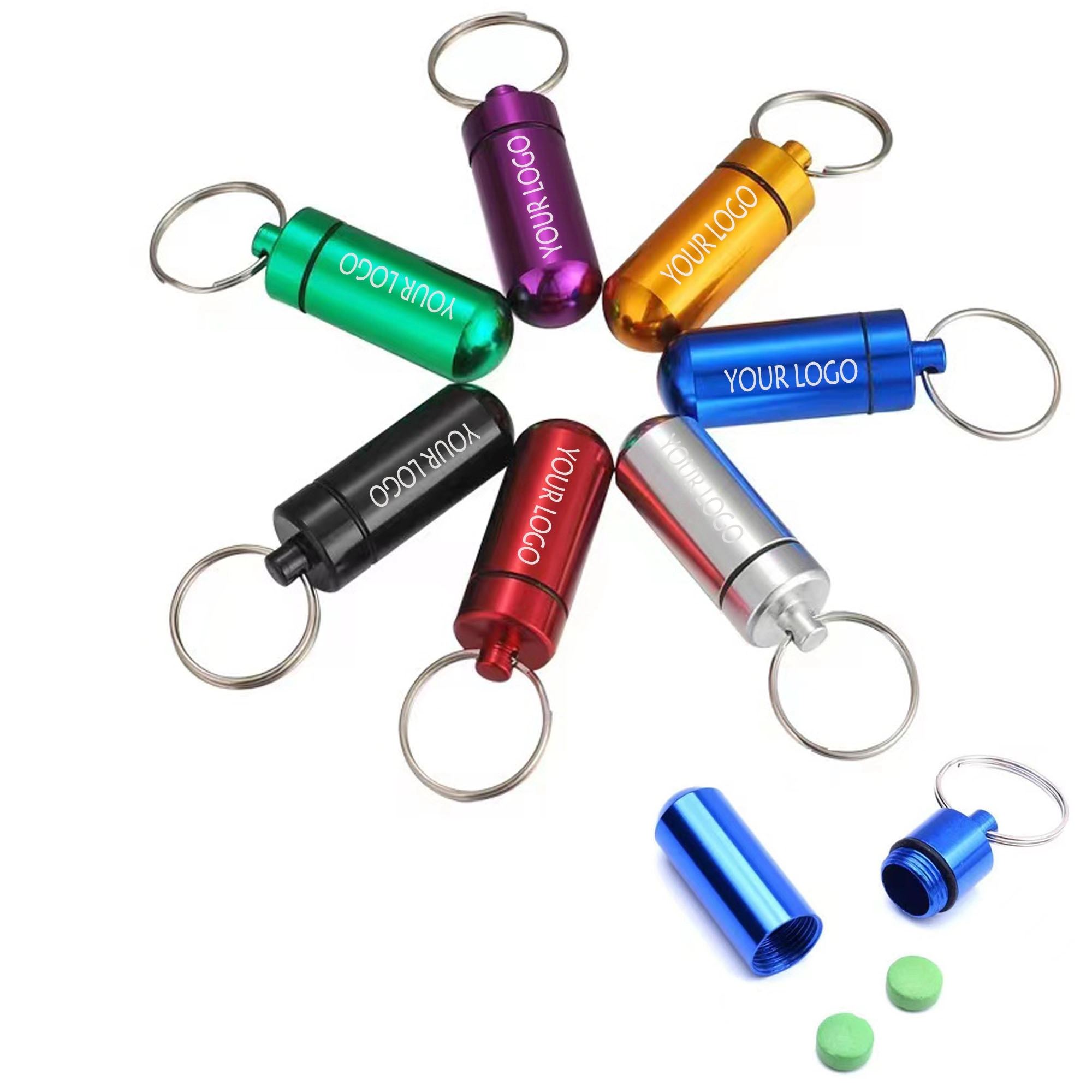 Waterproof Keychain Mini Pill Container MOQ 100pcs 4