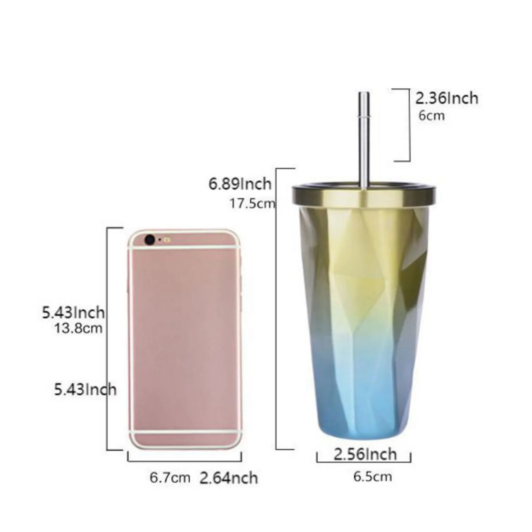 18oz Gradient Diamond-shaped Cup 33