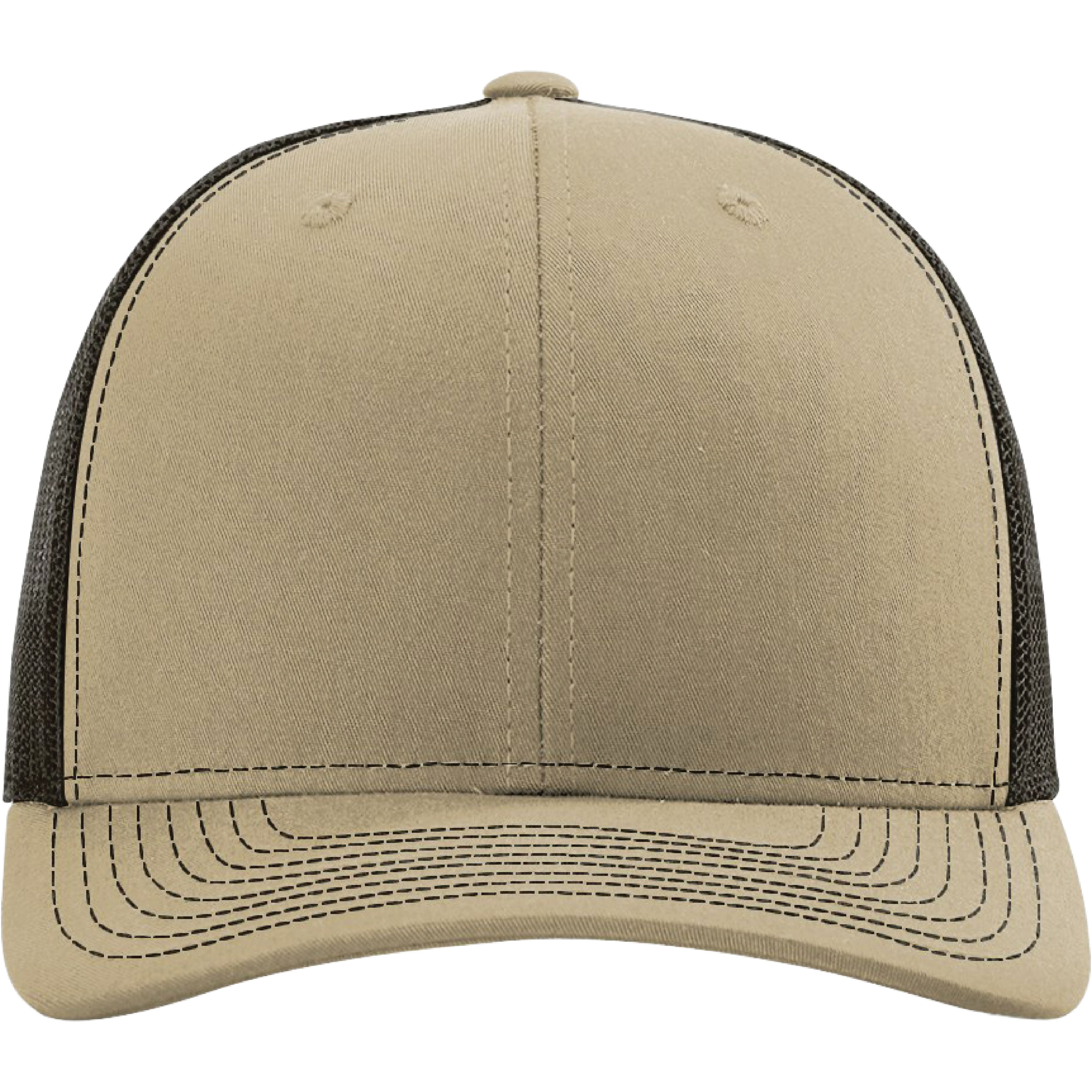 Richardson 112 6-Panel Snapback Trucker Hat w/Leatherette Adhesive Patches or Embroidery 262