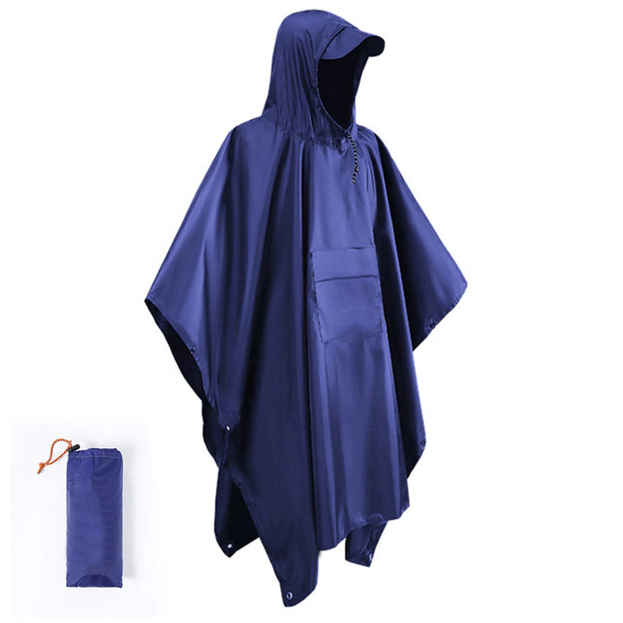 Drawstring Hooded Rain Poncho 18