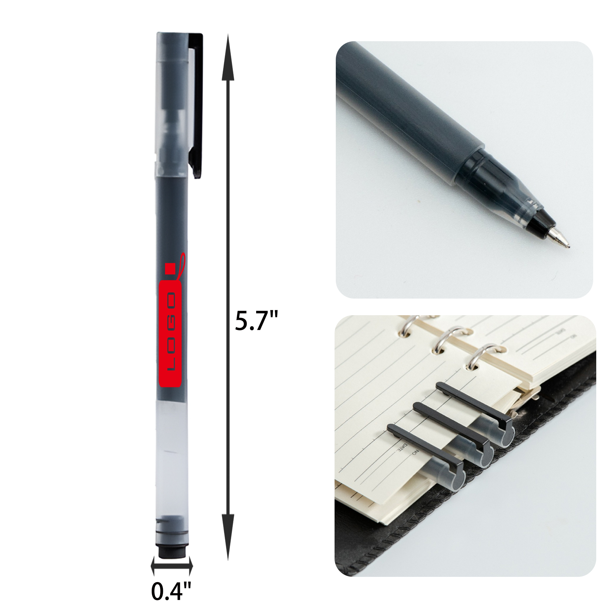 MOQ 50 PCS Transparent Black Signature Pen 4