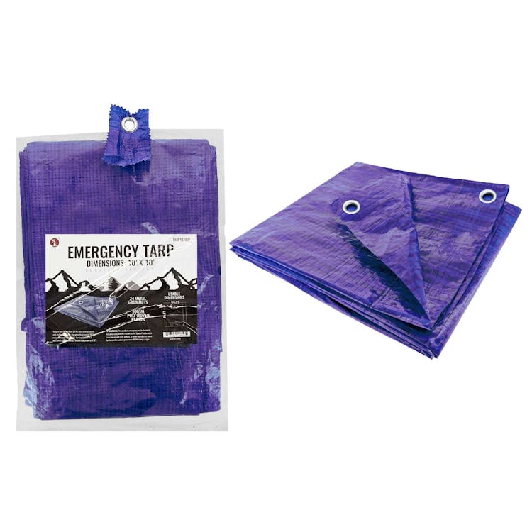 Blue Tarp with Grommets - 10" x 10" 3