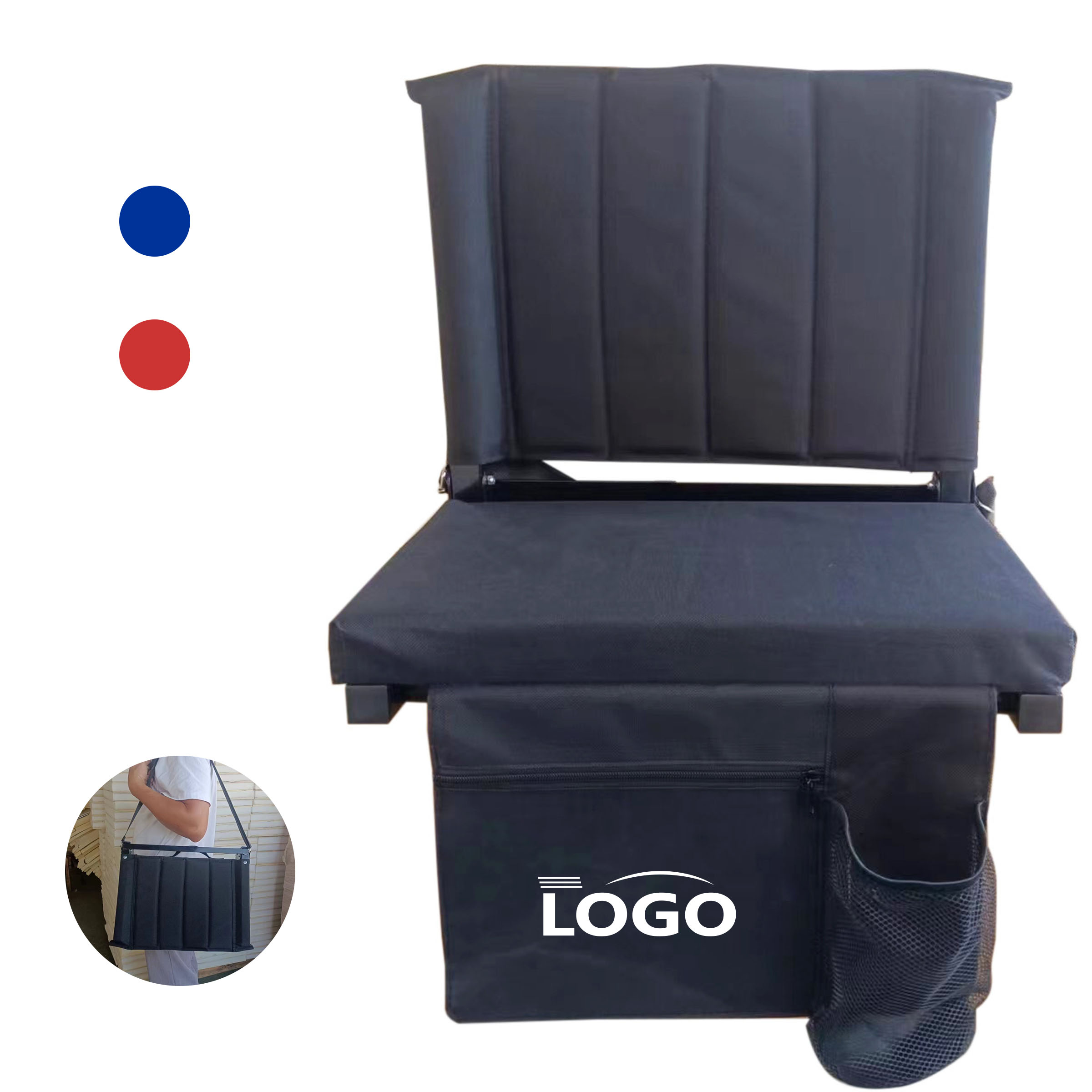 Compact Folding Chair with Backrest for Sports and Stadiums