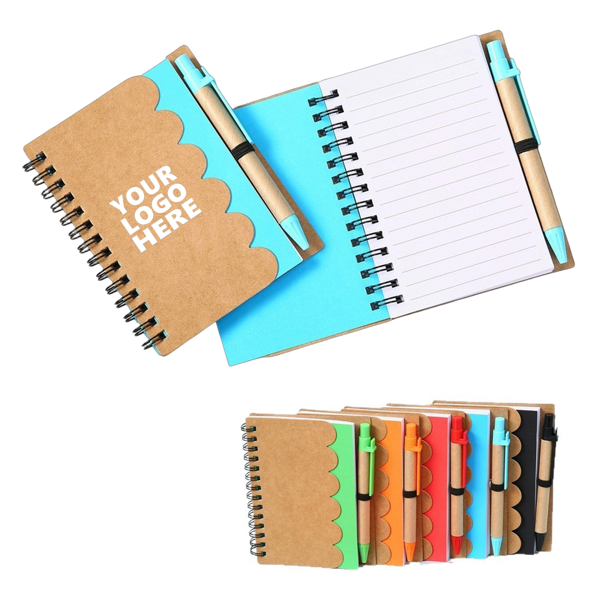 MOQ100 Wavy Motif Note Booklet With Pen 2