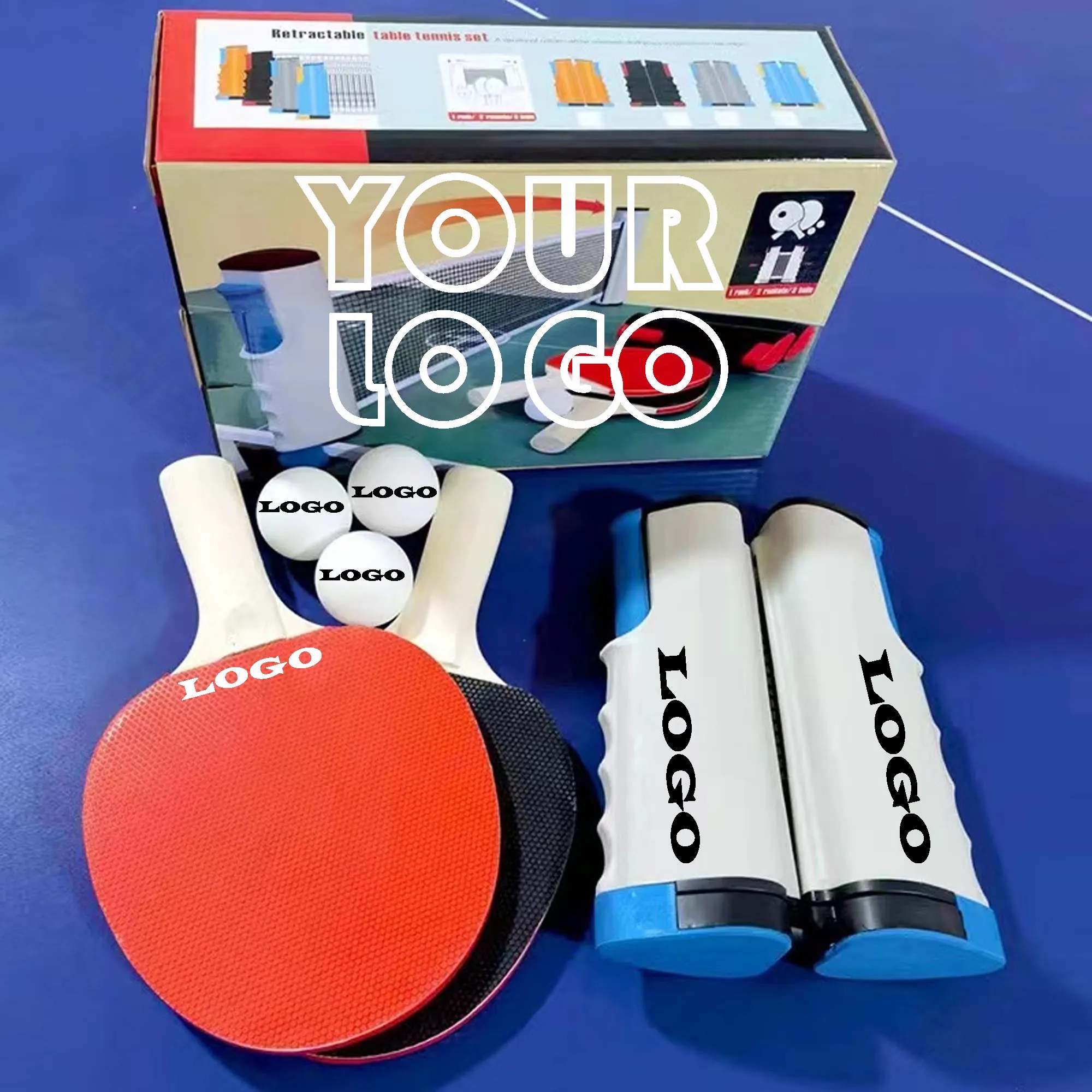 Portable Table Tennis Set With Retractable Net 11