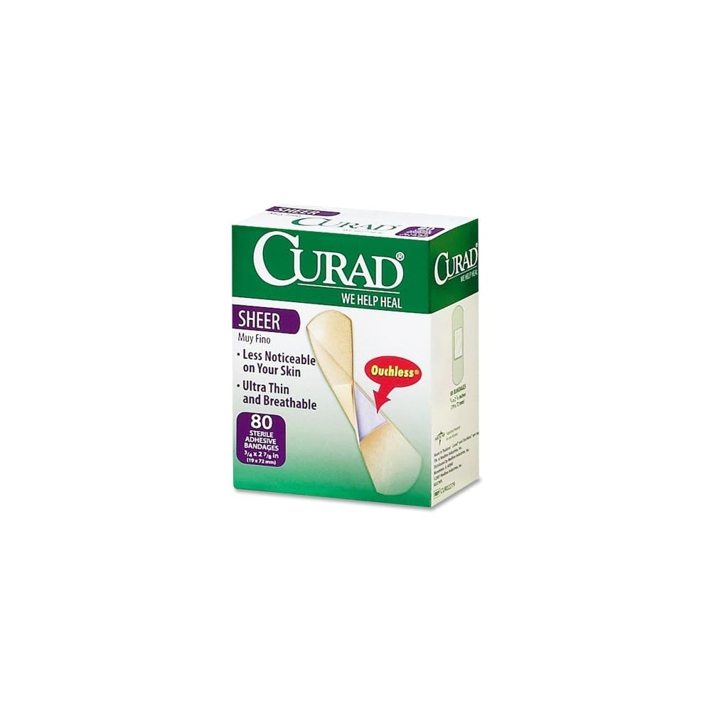 Sheer Adhesive Bandages - 80 Count 0.75" x 3" Sterile 2