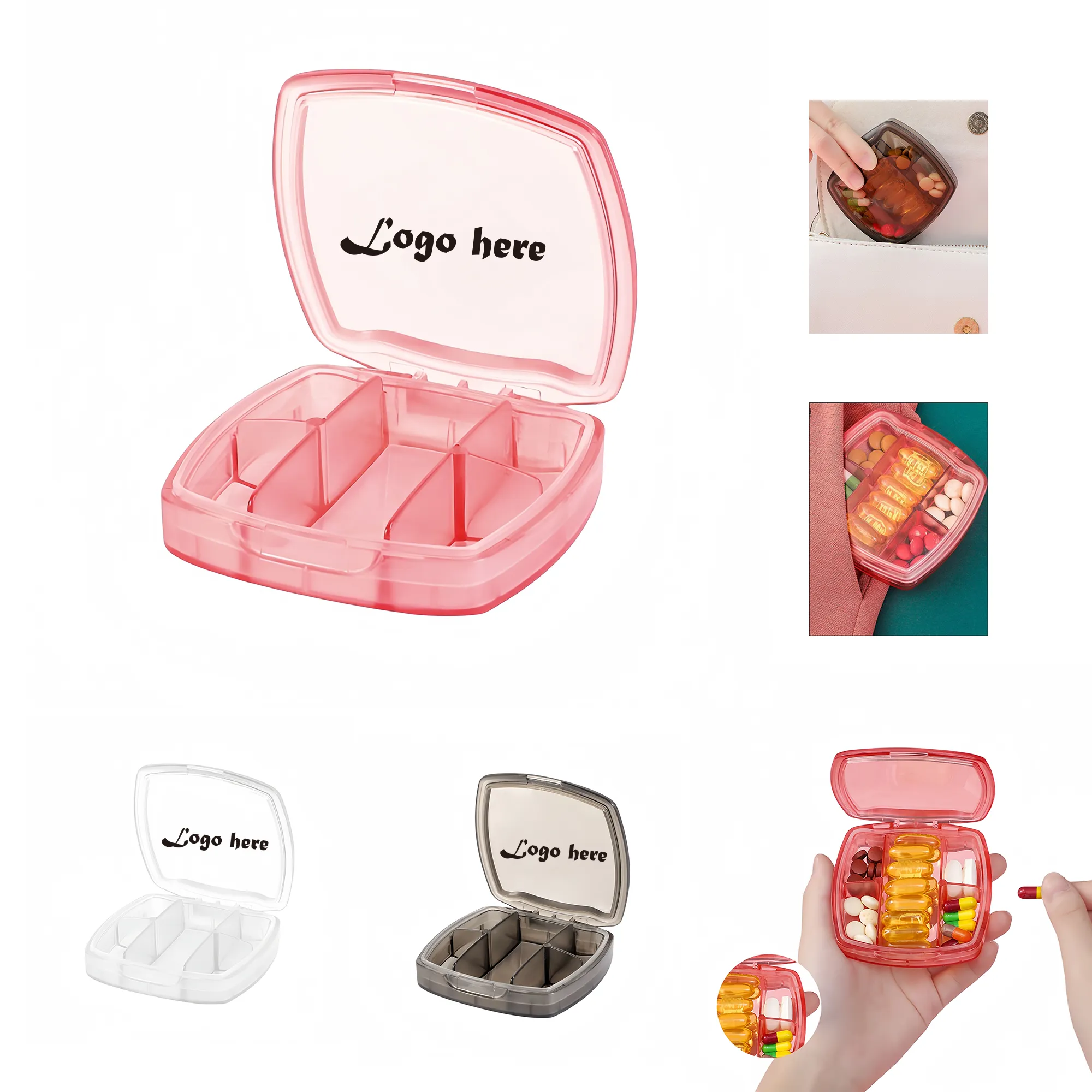 Colorful Transparent Pill Box 8