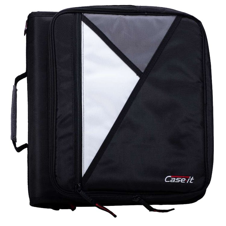 2" Laptop Zipper Binders - Jet Black Carry Handle 2