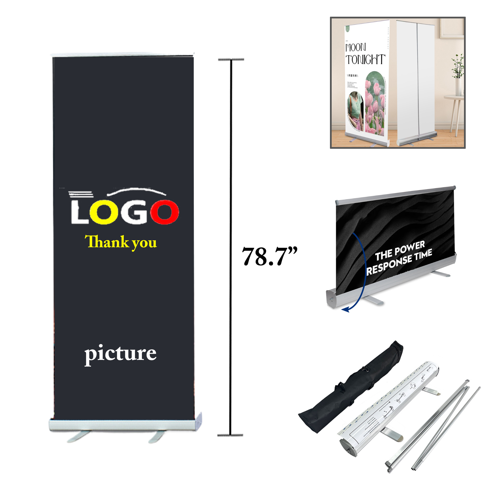 MOQ1 Compact Retractable Banner Stand Display