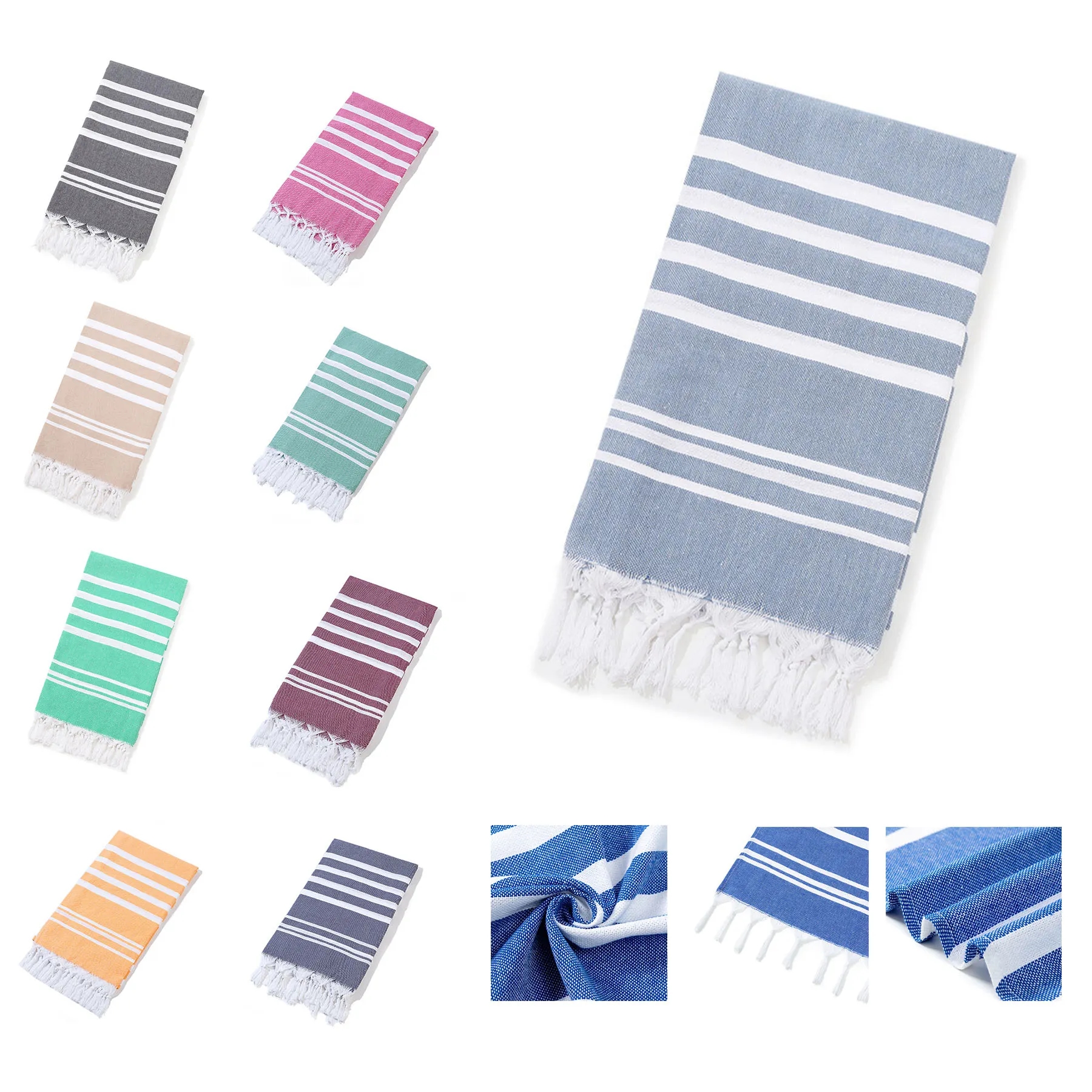 70"Lx 40"W Ultra Thin Turkish Beach Towel 12