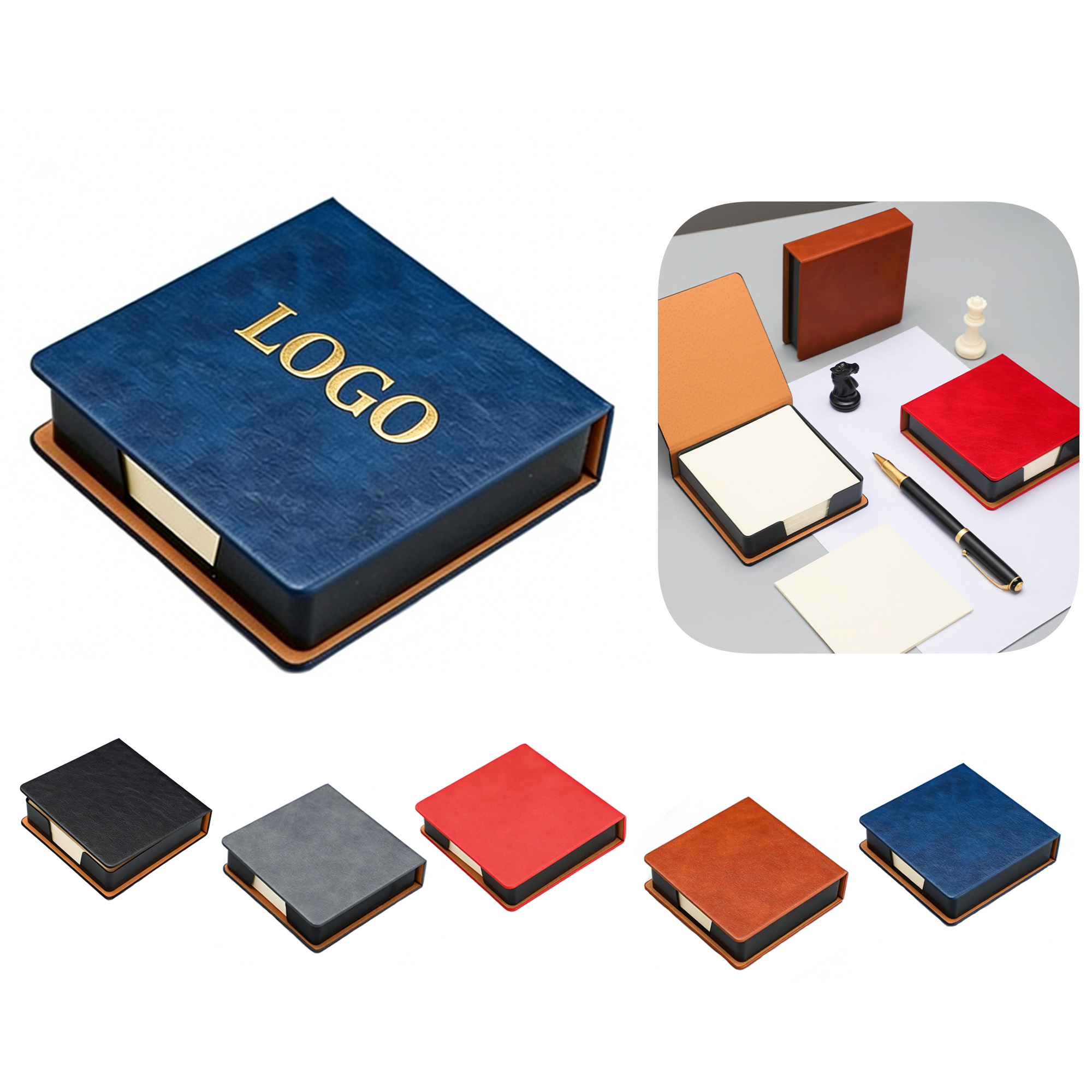 Acrylic Sticky Note Dispenser with PU Cover