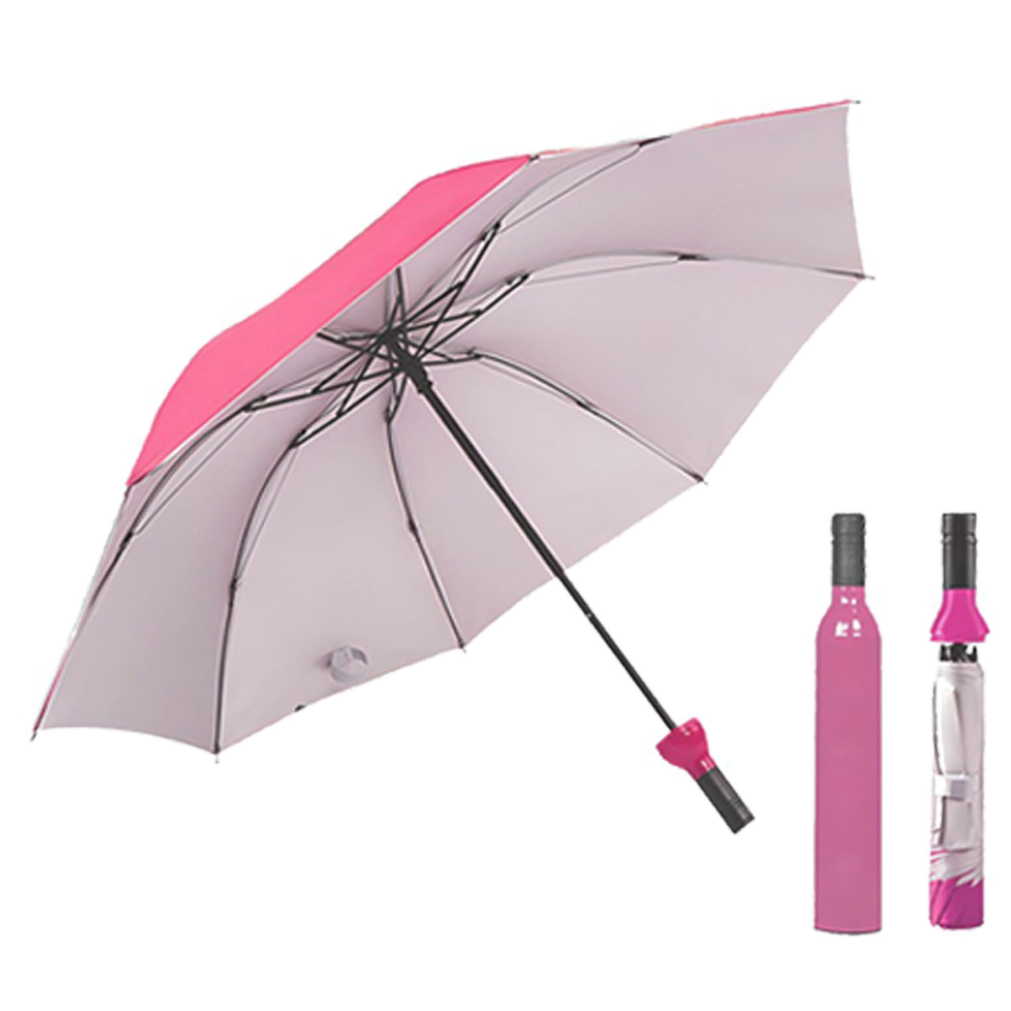 Stylish Wine Bottle-Shaped Folding Umbrella for All-Weather Use 9