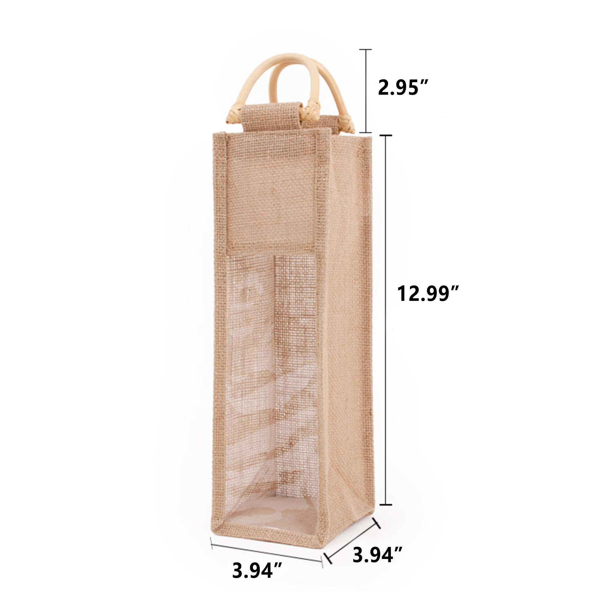 Natural Jute Wine Bag, custom tote bag with logo imprint 5