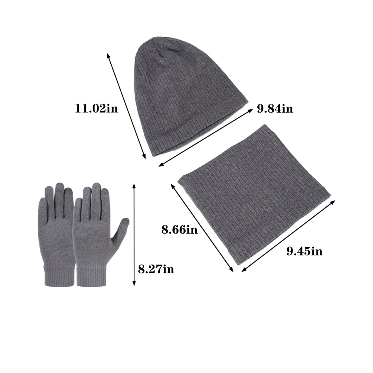 Thickened Cold - Proof Beanie Neck Warmer Gloves Trio 4