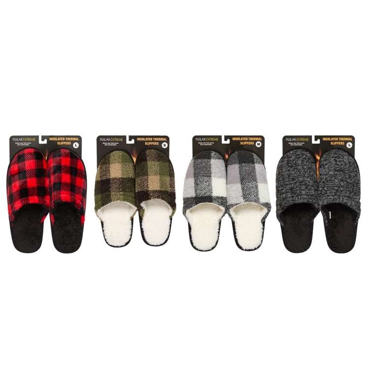 Men's Hard Sole Sherpa Slippers Assorted Colors 3