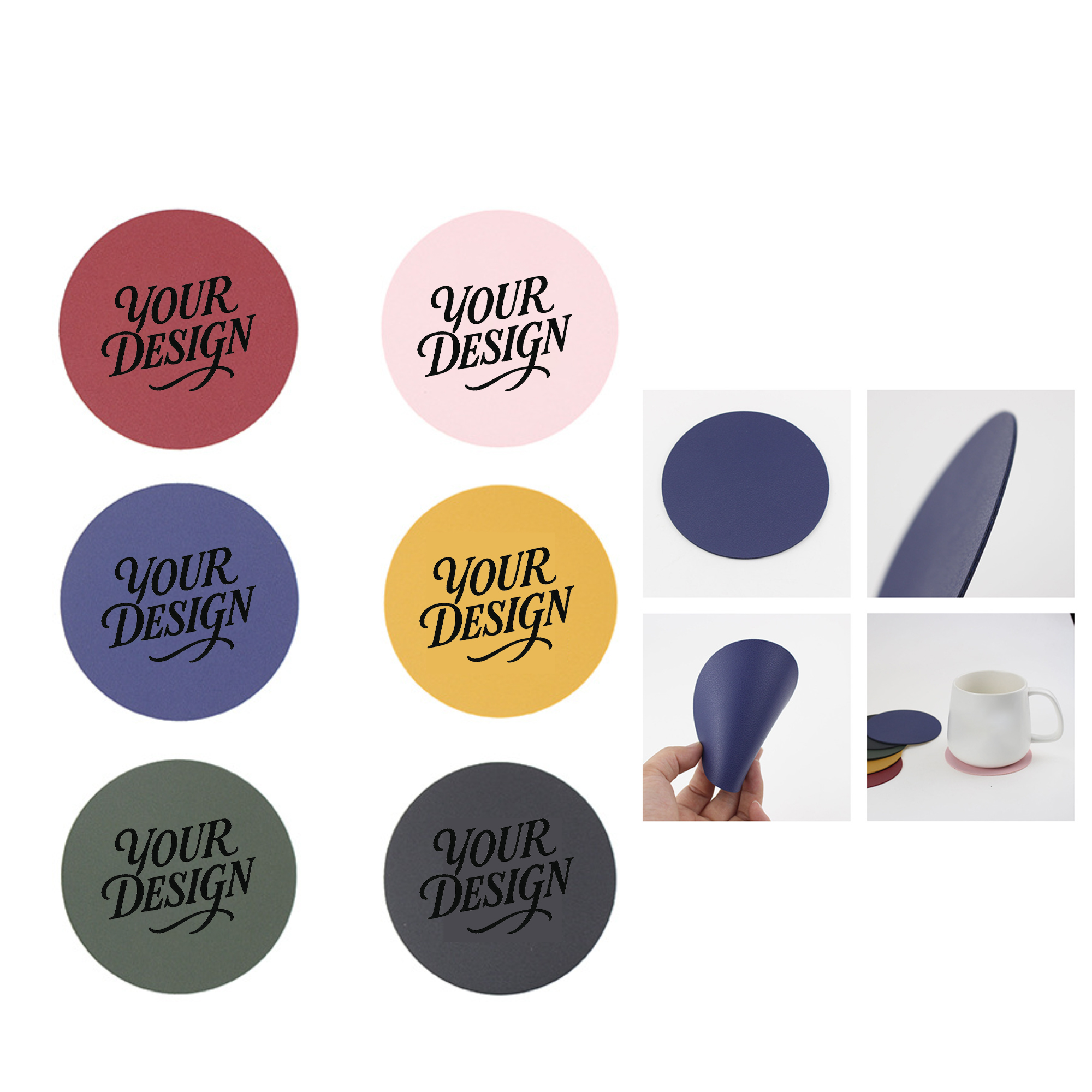 Round PU Nonslip Cup Coaster