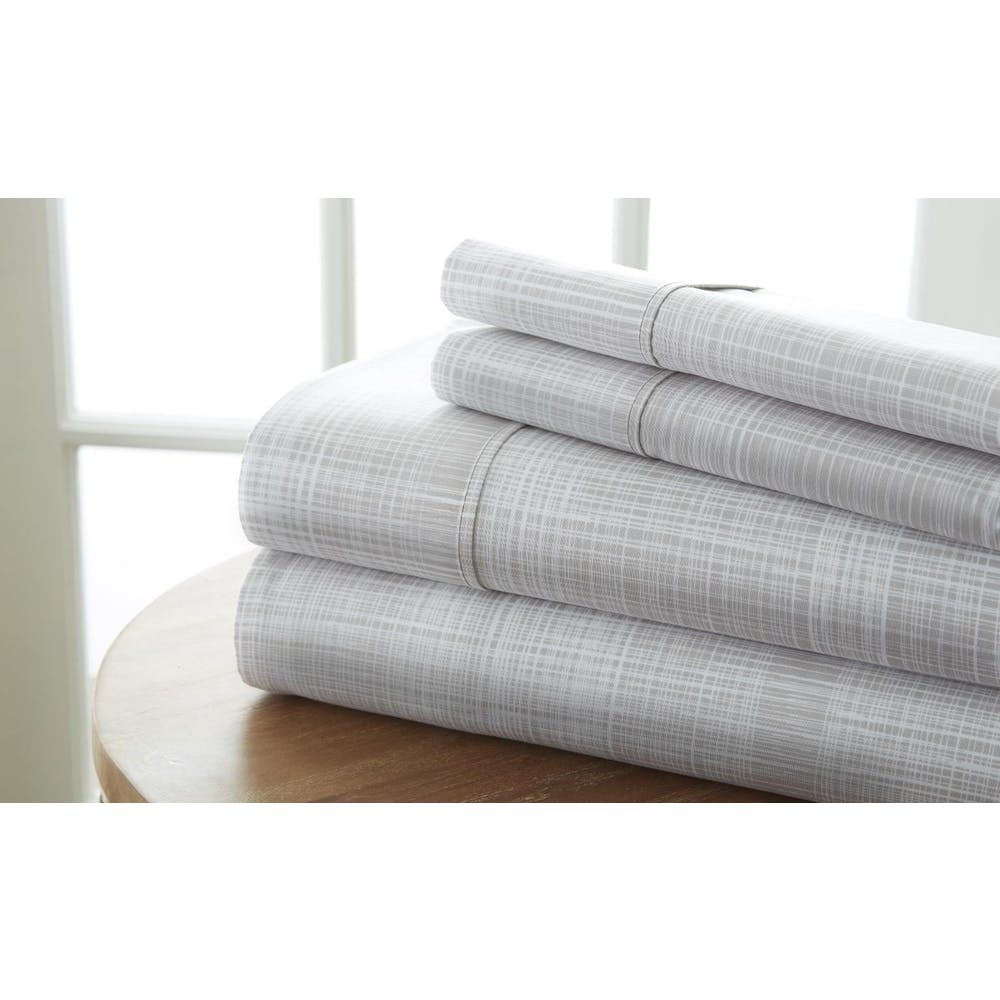 Premium Sheet Sets - Gray Queen Thatch Pattern 4 Piece 3