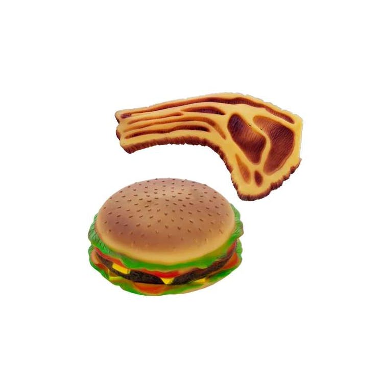 Squeaky Hamburger & Steak Dog Toy 3