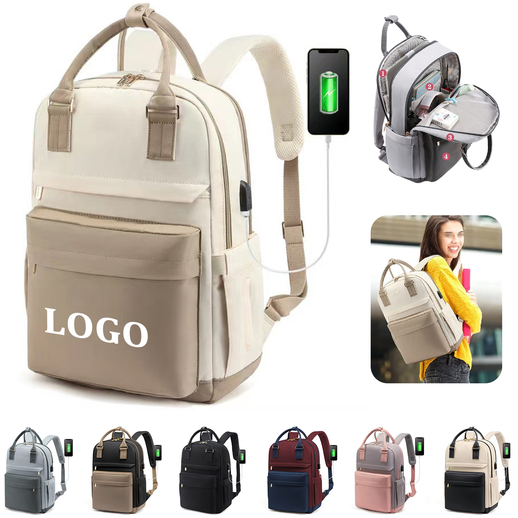 15.6 Inch Laptop Bag with USB Port 1