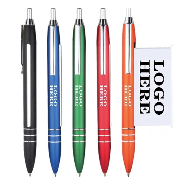 Custom Metal Retractable Banner Pen with Full-Color Print — Corporate Brand Item