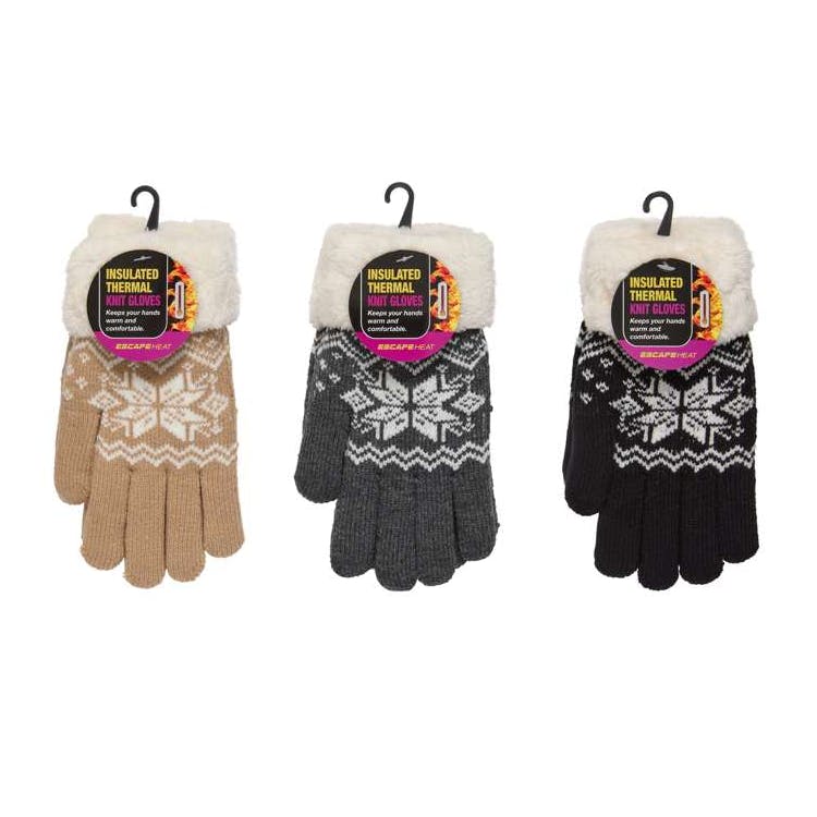 Women's Pattern Knit Gloves Assorted Colors 3