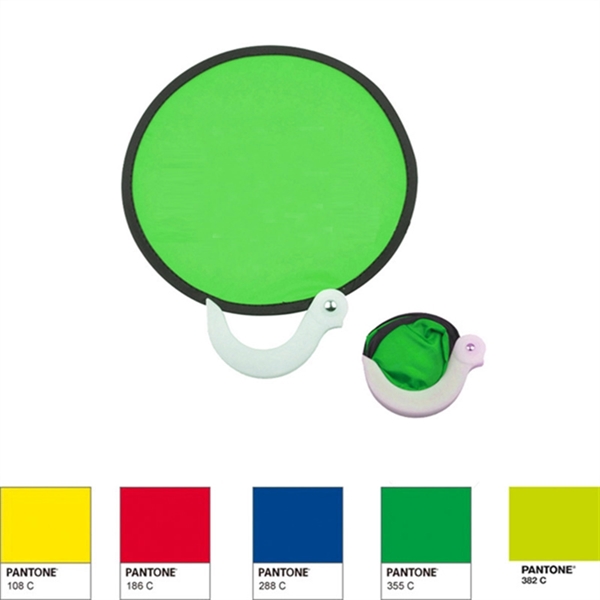 Foldable Nylon Fan with Plastic Handle