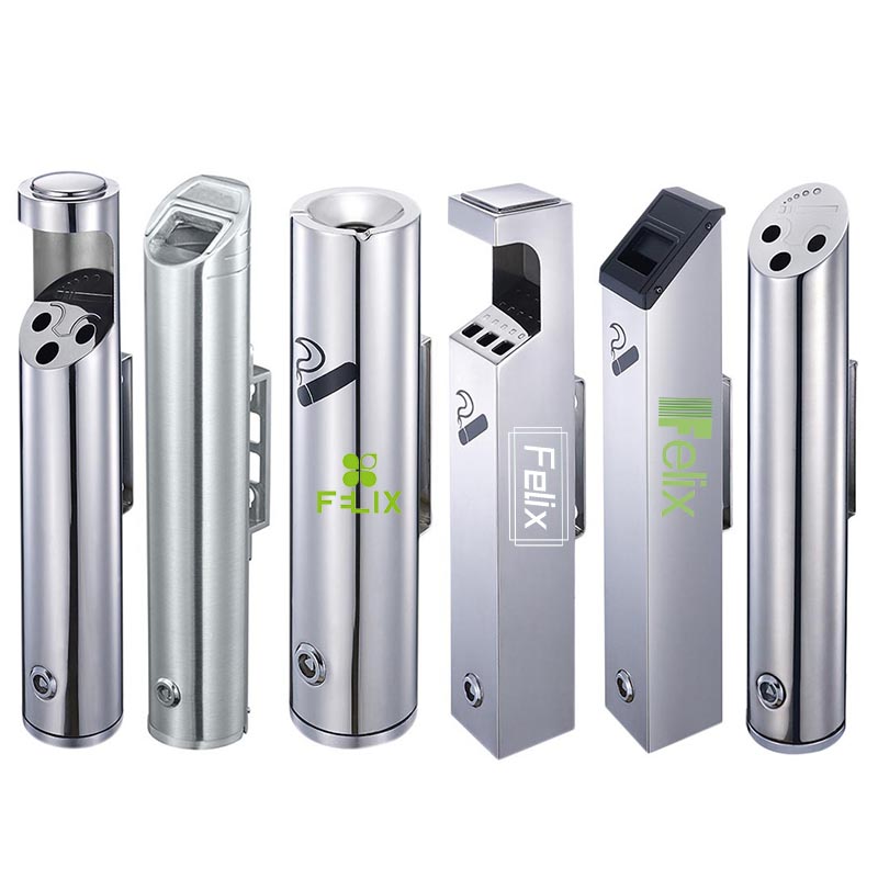 Wall Mounted Stainless Steel Cigarette Butt Receptacle