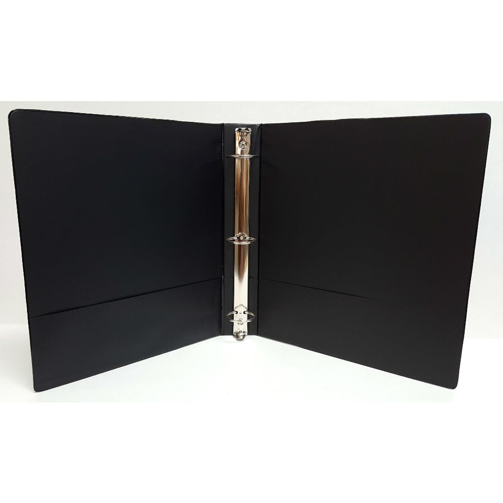 1" 3-Ring Binders - Black 2 Pockets 2