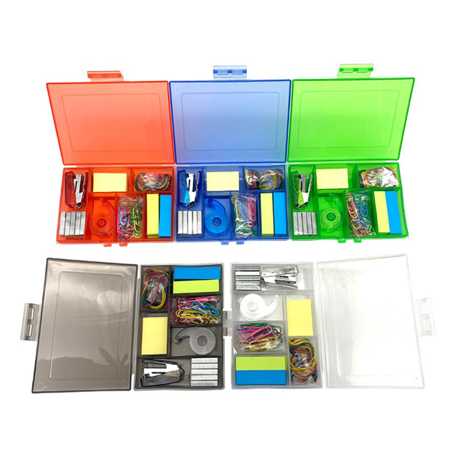 Back To School / Office Kit With Stapler, Staples, Sticky Notes, Rubber Bands, Paper Clips, And Tape 3