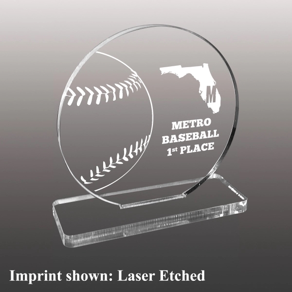 Baseball Themed Acrylic Award - Laser Etched 3