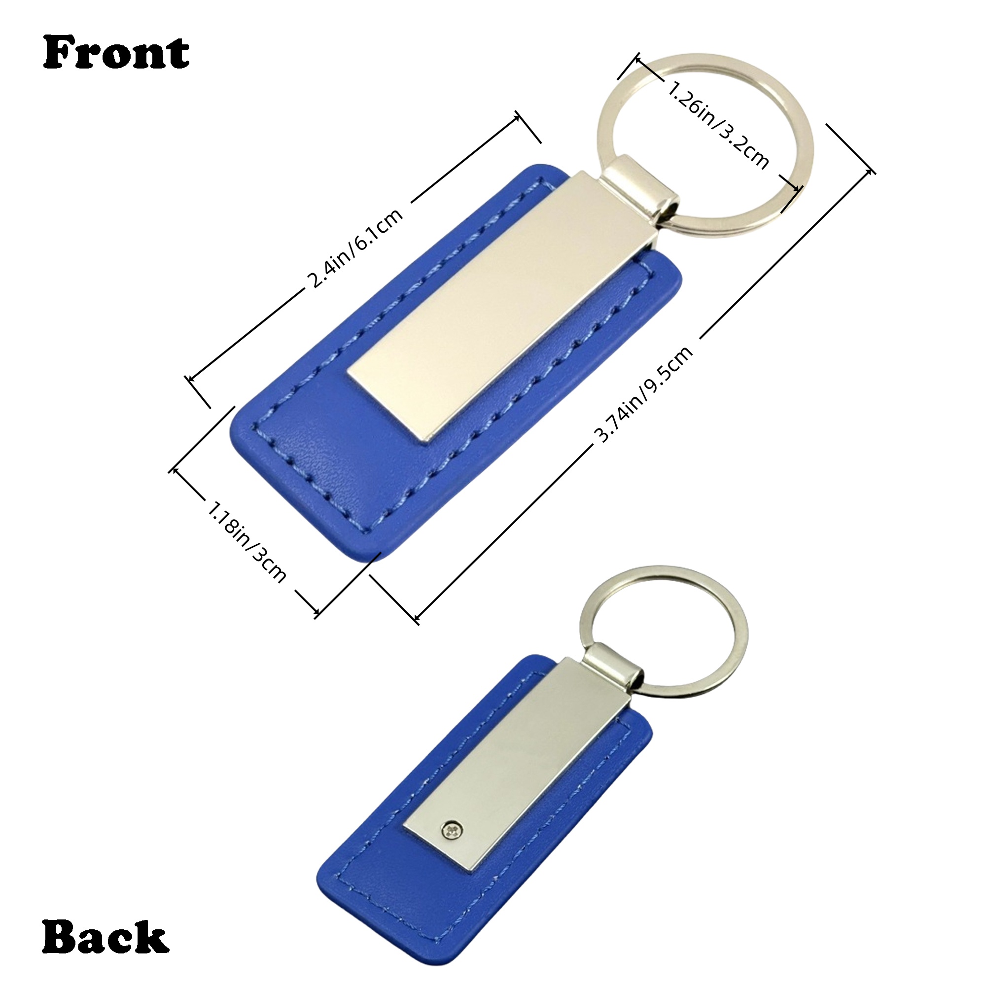 Zinc Alloy & Faux Leather Keychain MOQ50 5