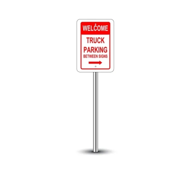 Reflective Truck Parking Only Signs-1ft x 1ft (SQFT) w/Holes