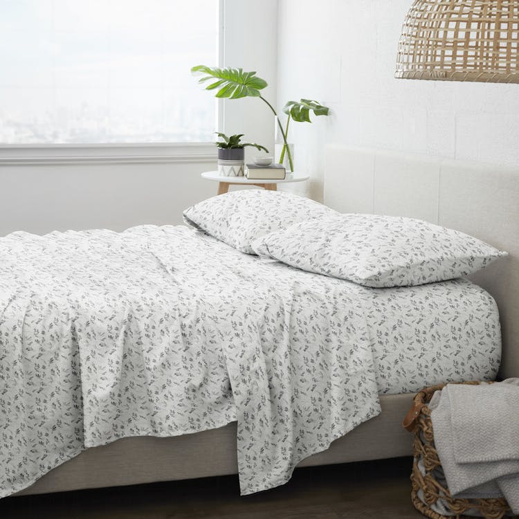 Flannel Bed Sheets - Botanical King 4 Set 3